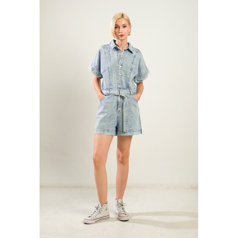 COUNTRYSIDE CHARM DENIM ROMPER