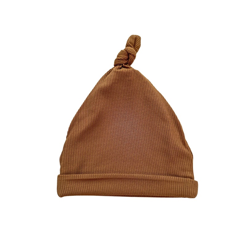 Knot Hat – Caramel Ribbed