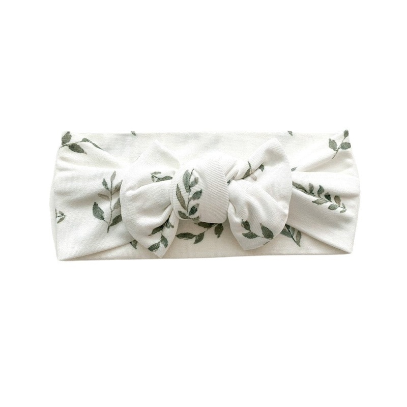 Knotted Headband – Green Leaves