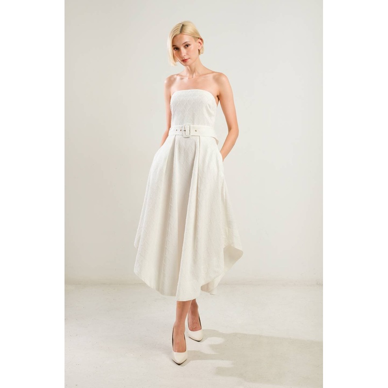 LIFE’S COMPASS WOVEN MIDI DRESS