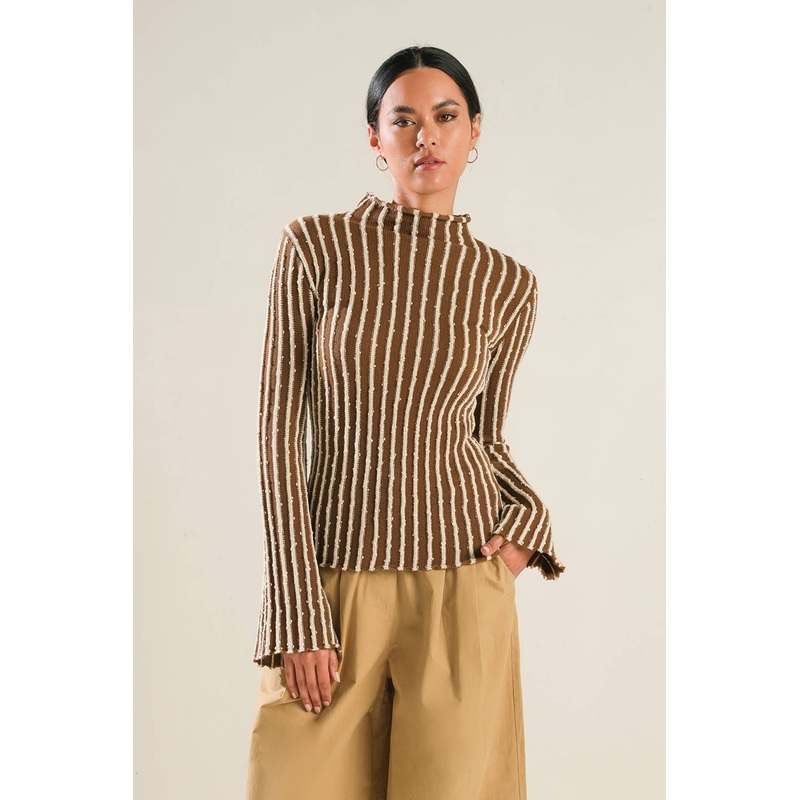 LUCKY TO HAVE YOU KNIT TOP|BROWN|BLACK|S|M|L