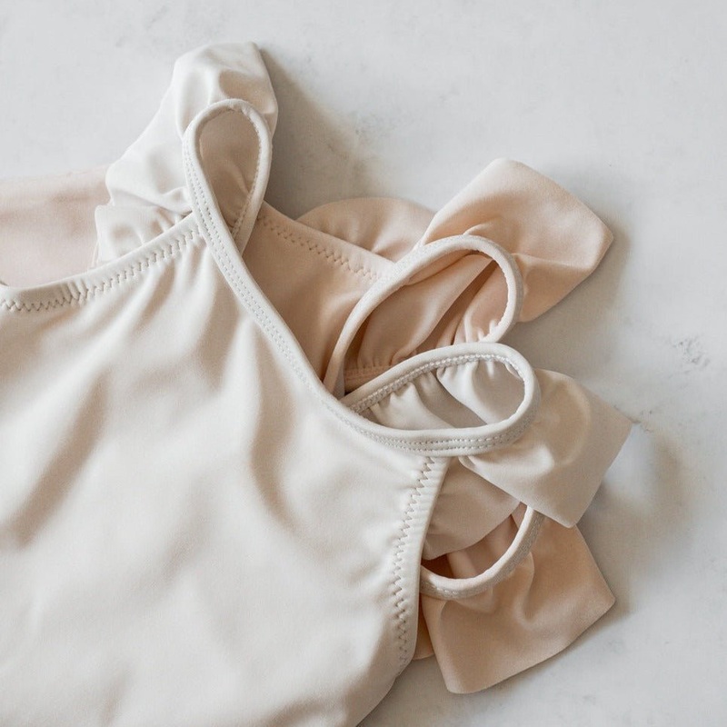 Ruffle Swim SPF One Piece|3-6M|6-9M|9-12M|12-18M|18-24M|2-3T|Peony|Vanilla