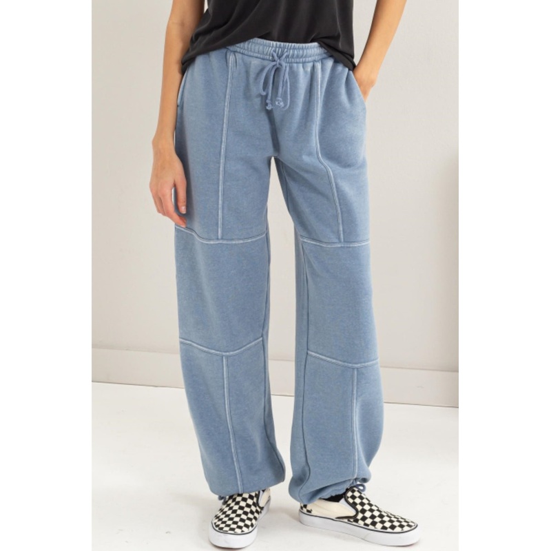 Stitched Design Drawstring Sweatpants