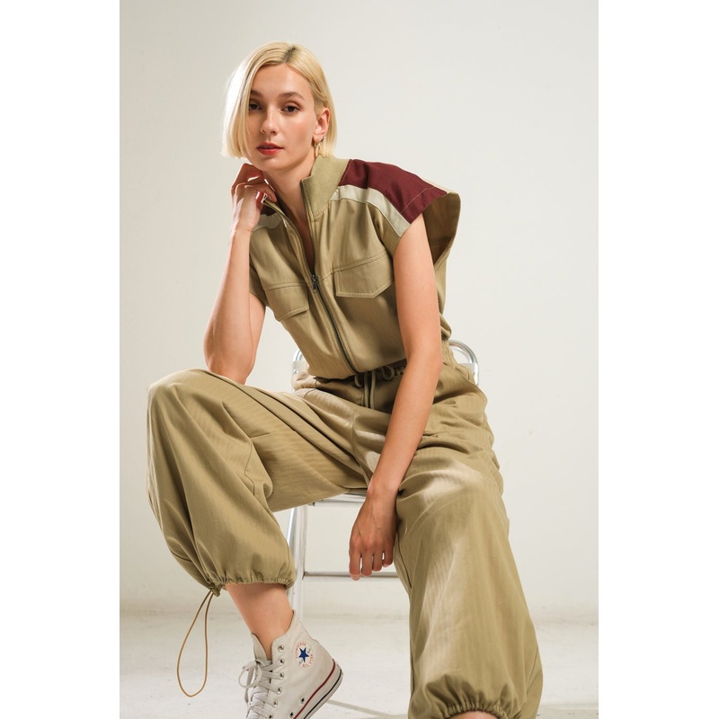 WAVE OF ELEGANCE WOVEN JUMPSUIT