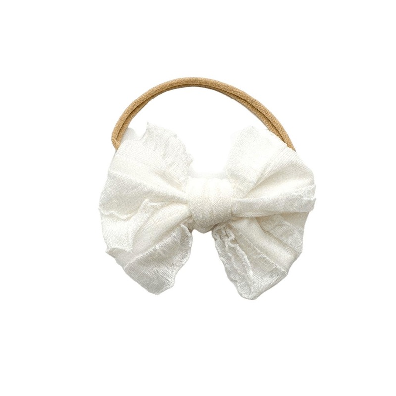 White Chiffon Knot Bow Headband