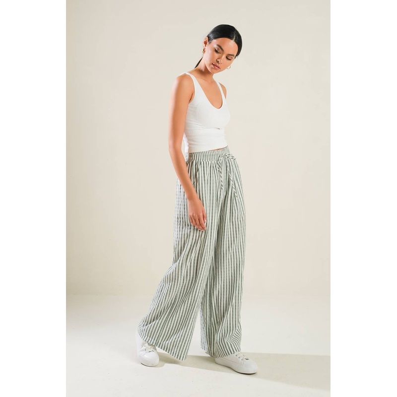 WISHFUL THINKING WOVEN PANTS|GREEN|S|M|L