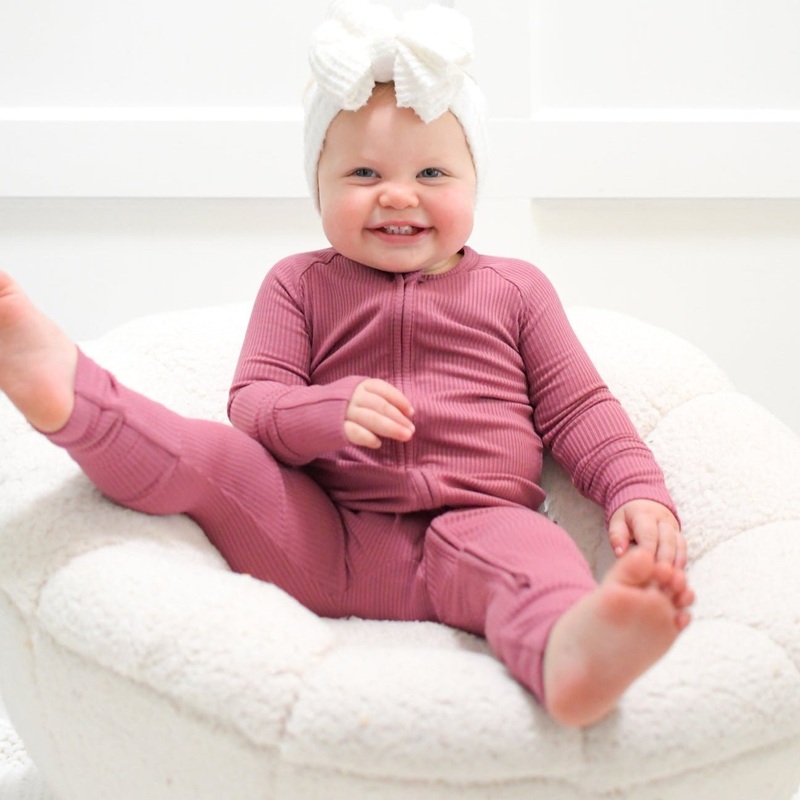 ZIP ROMPER – Mauve Ribbed|0/3m|3/6m|6/12m|12/18m|18/24m|2/3T