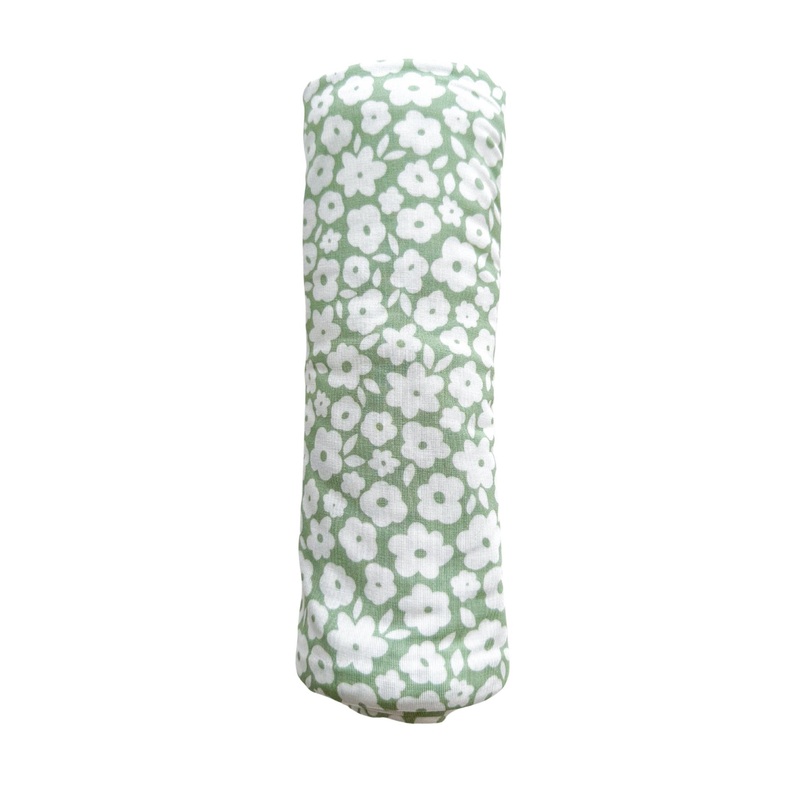 Bamboo Stretch Swaddle – Sage Ditsy Floral