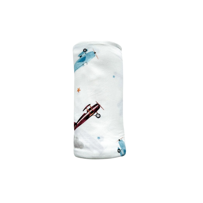 Bamboo Stretch Swaddle – Vintage Airplane