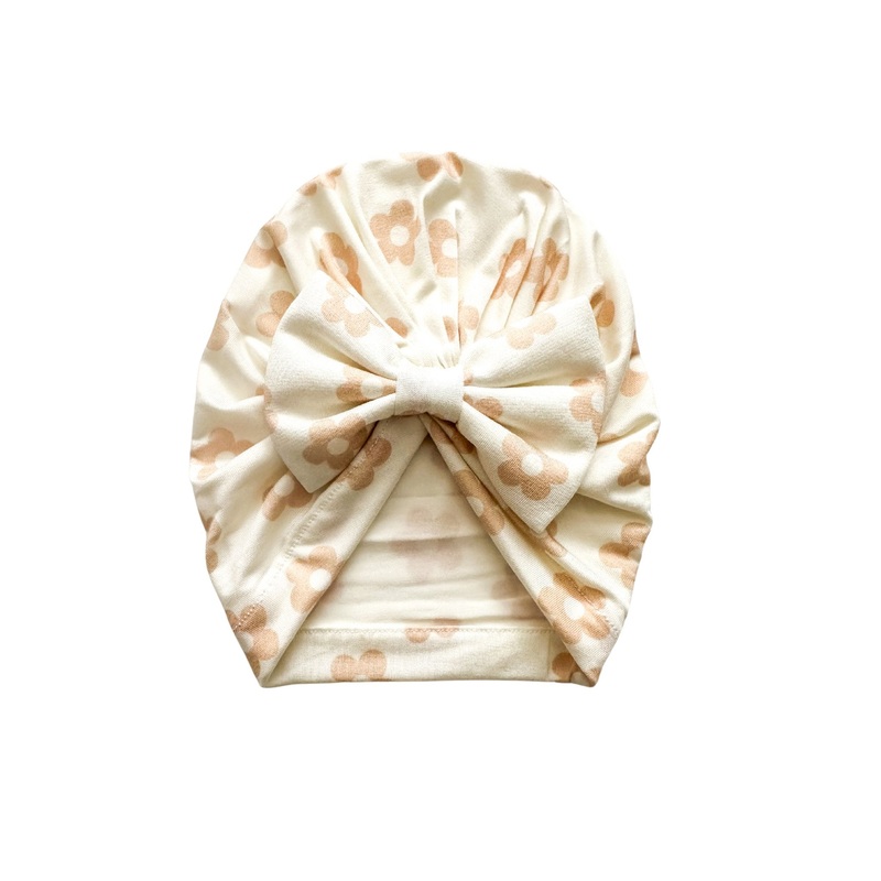 Bow Turban Hat – Blush Daisy