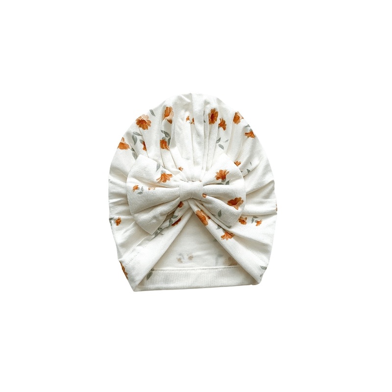 Bow Turban Hat – Falling Floral