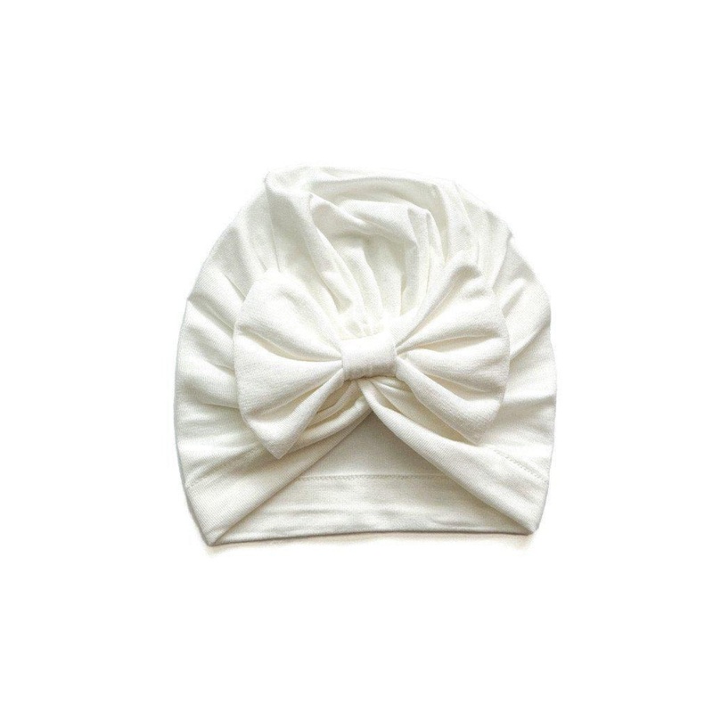 Bow Turban Hat – White|Newborn +|3 Months +