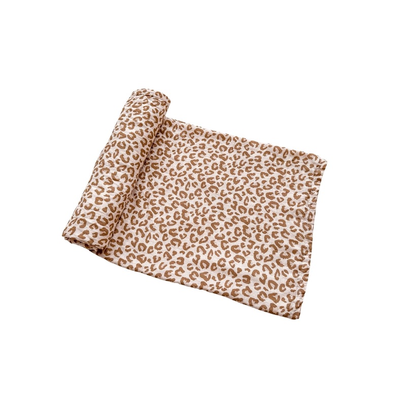 Brown Leopard Swaddle Blanket