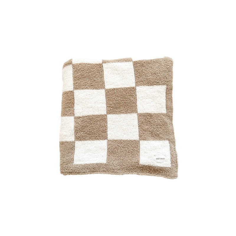 Checker Blanket – Taupe/White