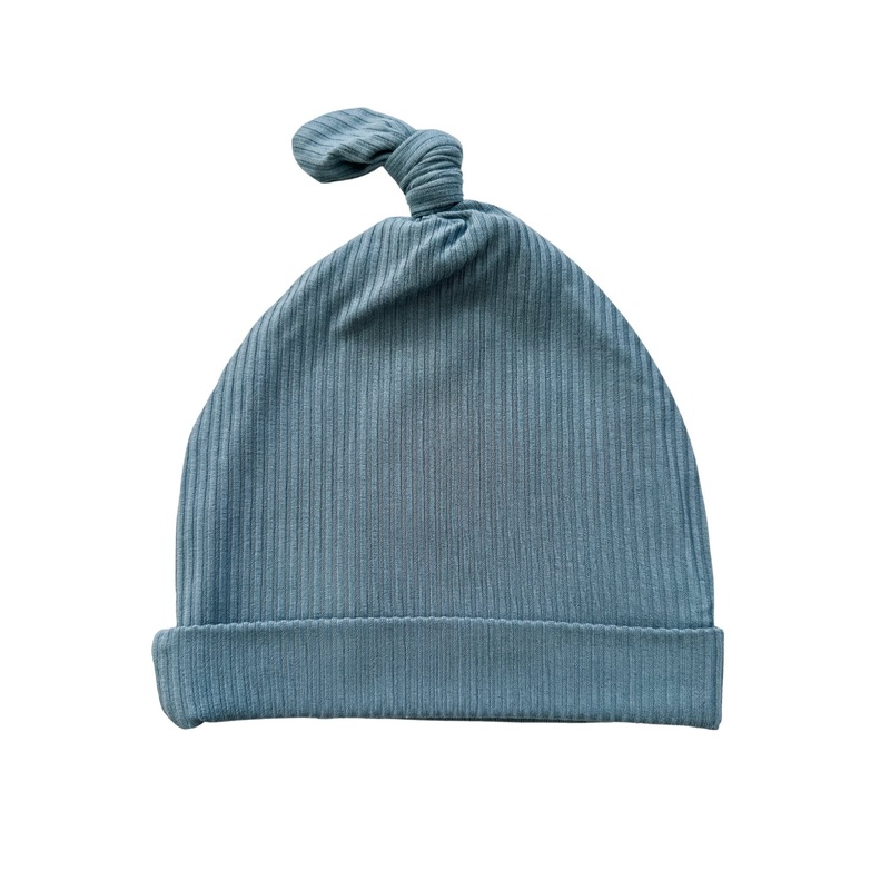 Knot Hat – Arona Blue Ribbed