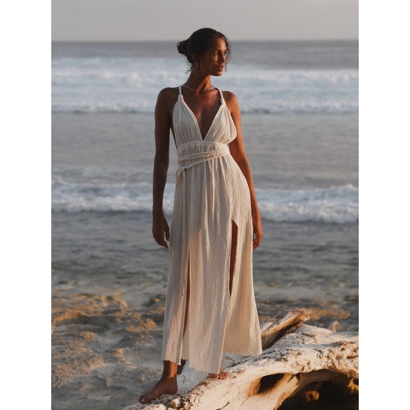 Muse Braided Straps Dress – Natural