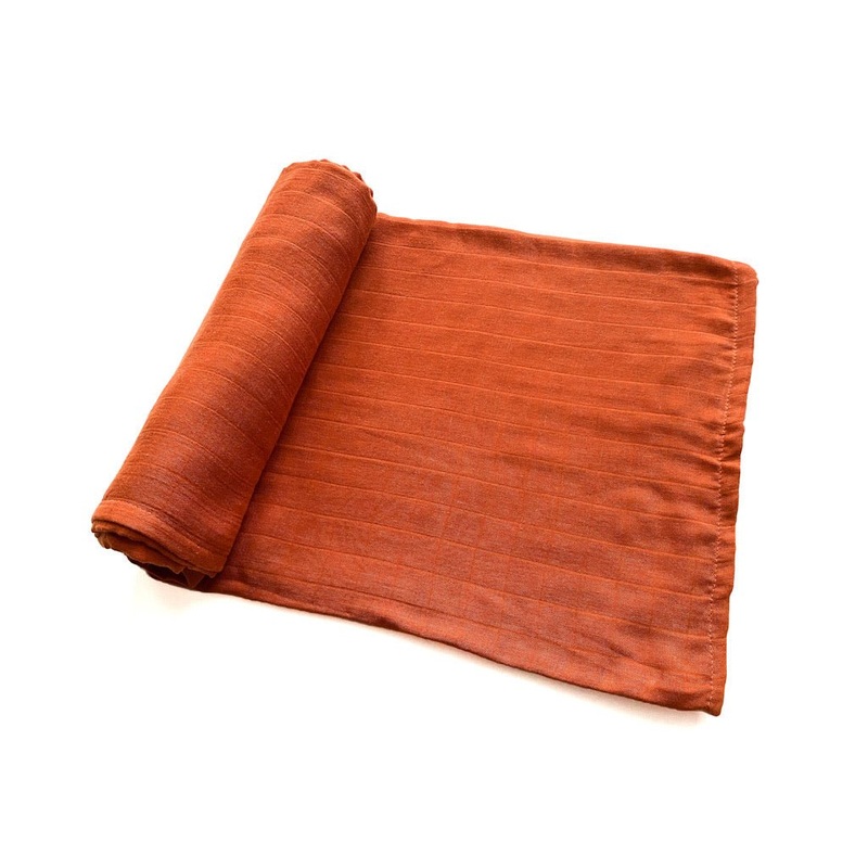 Rust Bamboo Muslin Swaddle Blanket