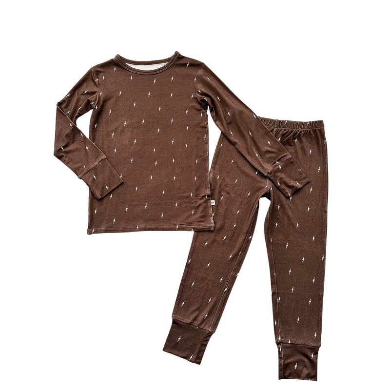 Two-Piece Pajama Set –  Brown Lightning