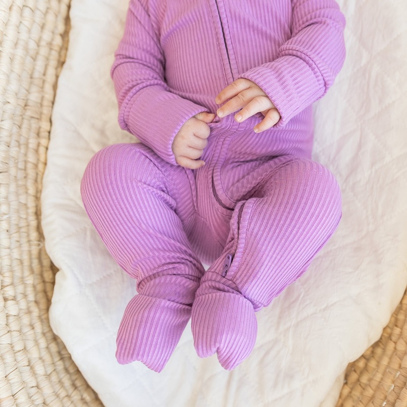 ZIP ROMPER – Lilac Ribbed|0/3m|3/6m|6/12m|12/18m|18/24m|2/3T