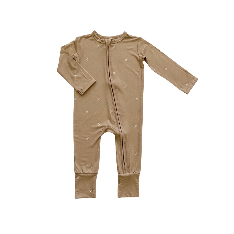 Zipper Romper – Beige Xs|Newborn|0-3 Months|3-6 Months|6-9 Months|9-12 Months|12-18 Months|18-24 Months