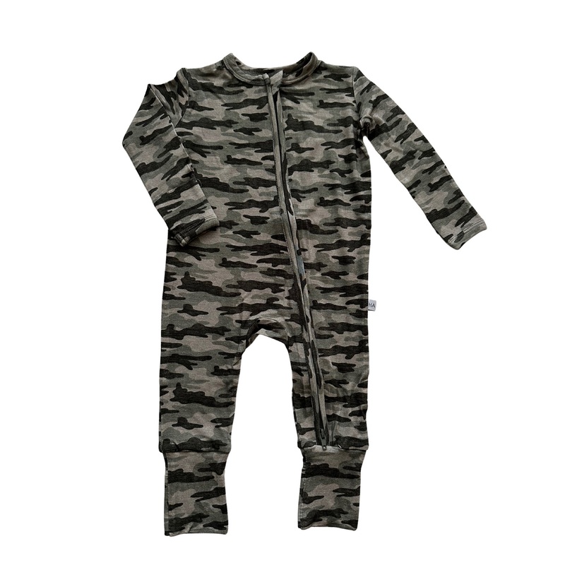 Zipper Romper – Camo|Newborn|0-3 Months|3-6 Months|6-9 Months|9-12 Months|12-18 Months|18-24 Months
