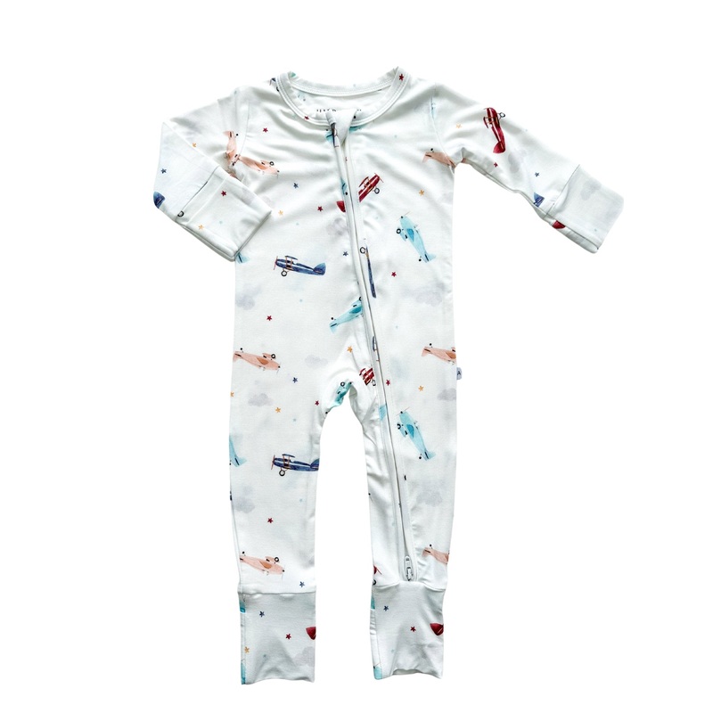 Zipper Romper – Vintage Airplane