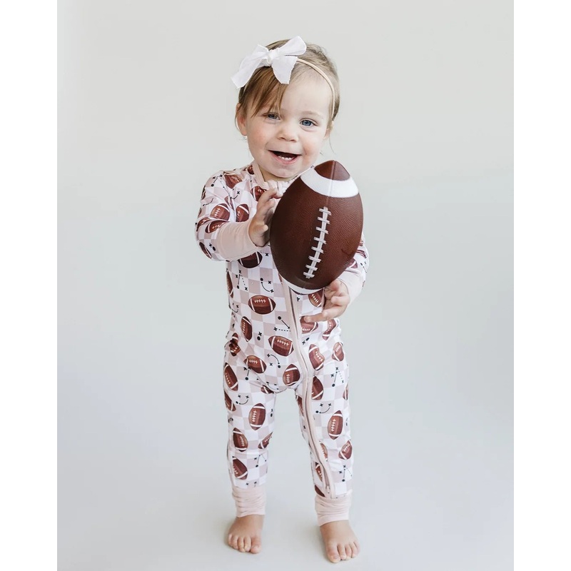 Bamboo Zip Romper | Game Day|0-3M|3-6M|6-12M|12-18M|18-24M