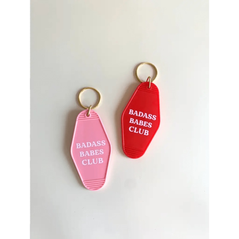 Badass Babes Club Vintage Hotel Keychains