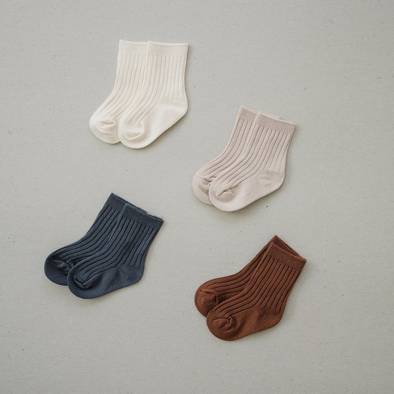 Mebie Socks|0-1yr|1-3yr|3-5yr|Vanilla|Oatmeal|Charcoal|Rust