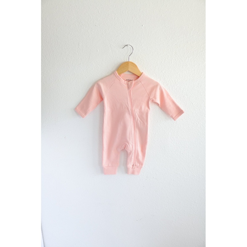 Organic Cotton Baby Zipper Sleeper in Peach