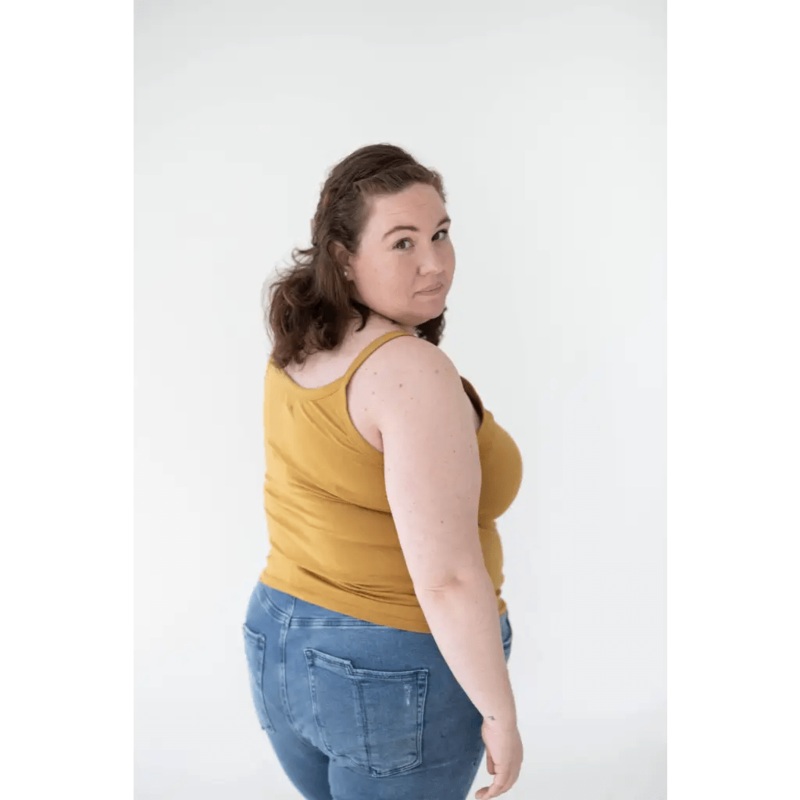 The Mom Tank in Almond|XS|Small|Medium|Large|XL|1X|2X|3X