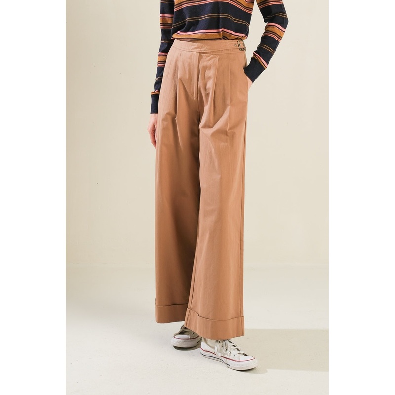 THE TIME IS RIGHT WOVEN PANTS|L.BROWN|S|M|L