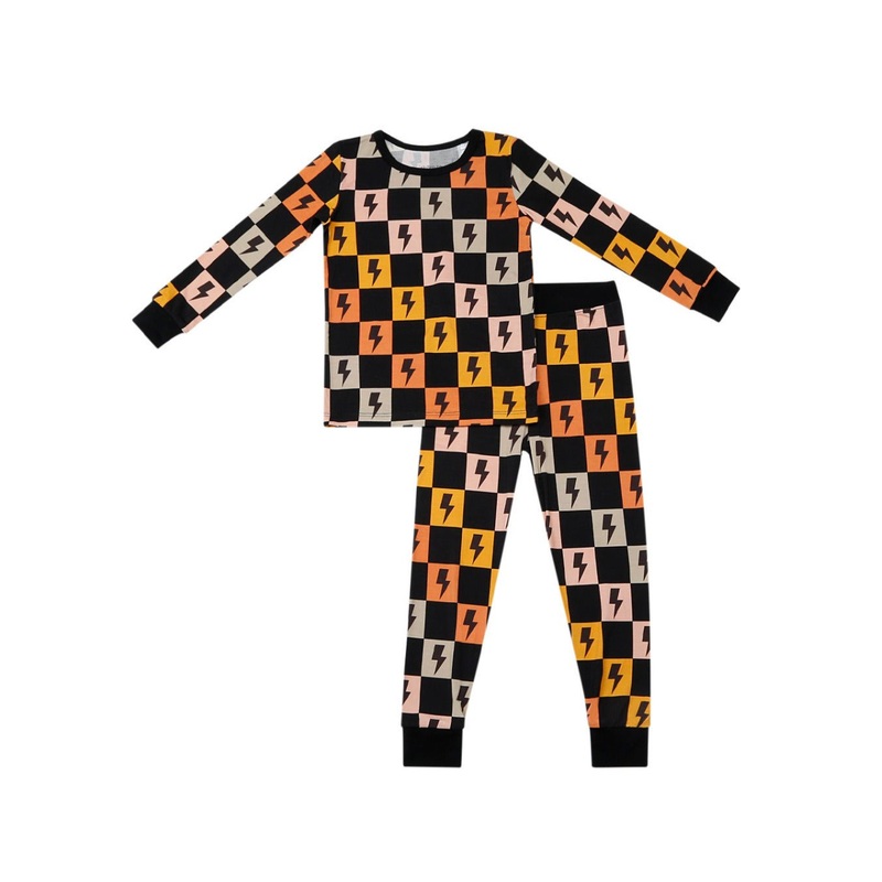 Bamboo Two Piece Set | Colorful Checks & Bolts