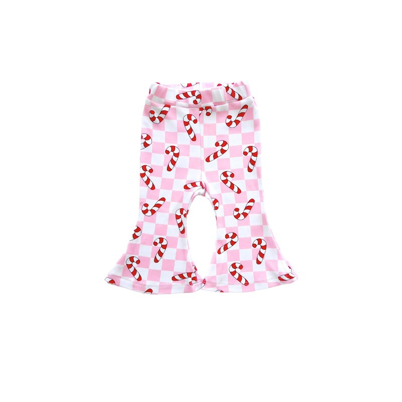 Checkered Candy Cane Flare Pants | Pink