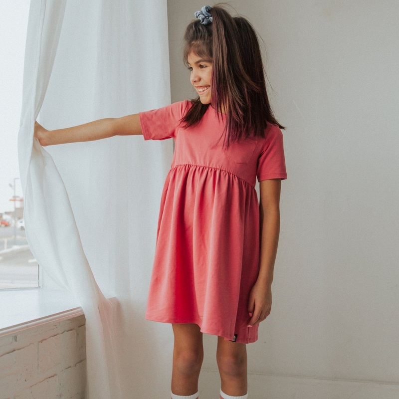 Essentials Short Sleeve Dress – ‘Rose Pink’