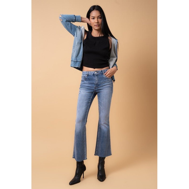 MID RISE CROP FLARE|DARK DENIM|9|11|13