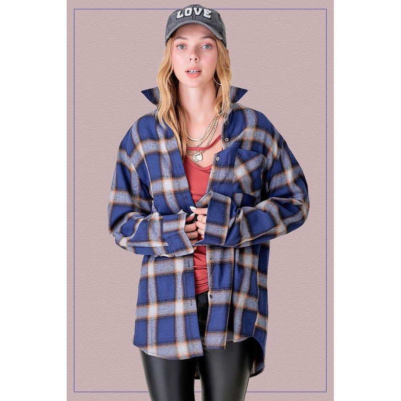 Shania Shirt|NAVY|BROWN|S|M|L