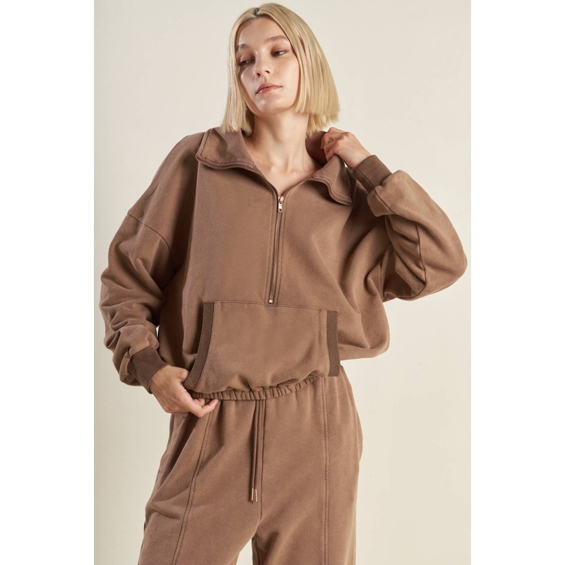 DELIGHTFUL DRAPE FRENCH TERRY SWEATSHIRT