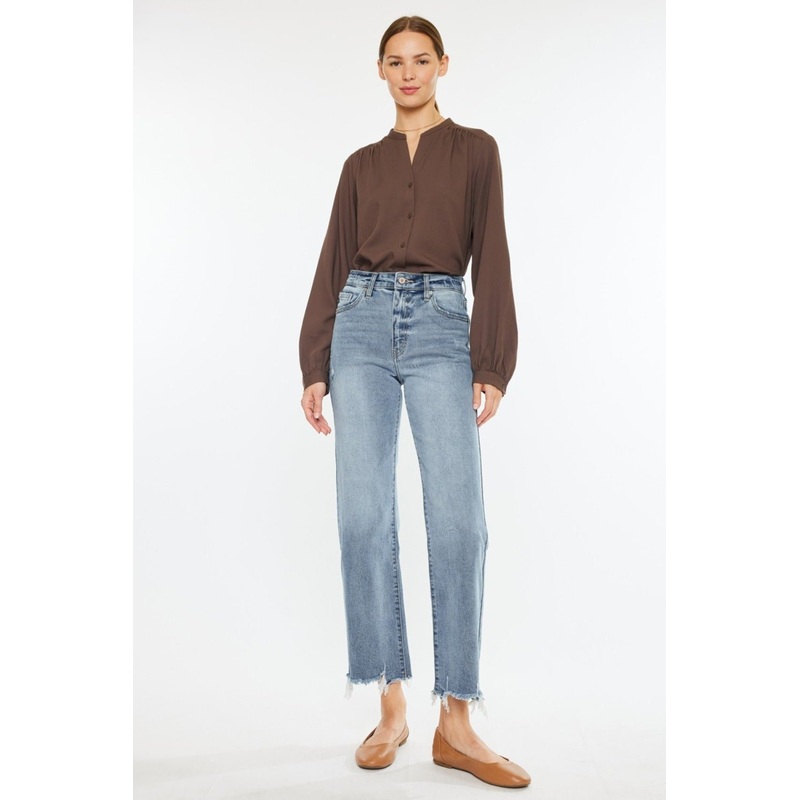 High Rise Slim Wide Leg Jeans|Light|0|1|3|5|7|9|11|13|15