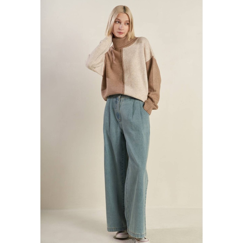 MIXED EMOTIONS COLORBLOCKED SWEATER TOP