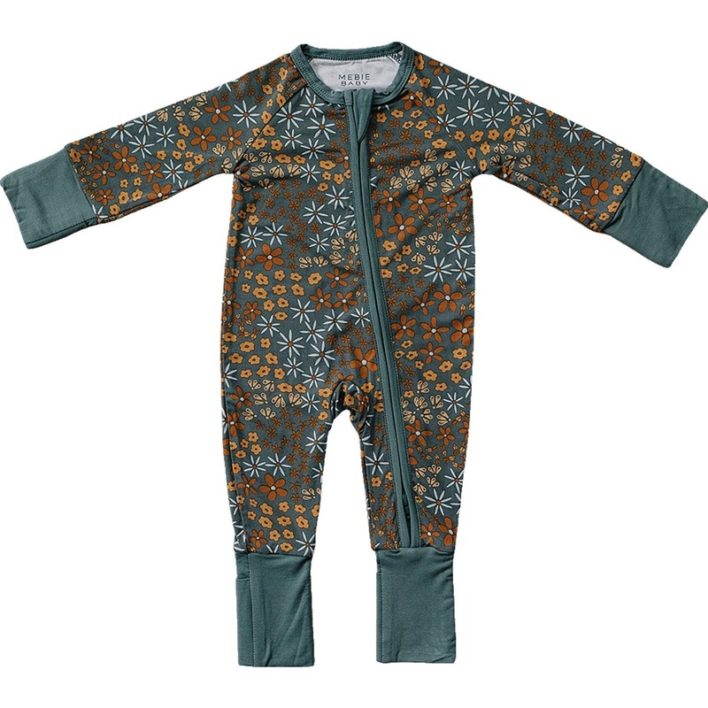 Navy Floral Bamboo Zipper|NB|0-3|3-6|6-12|18