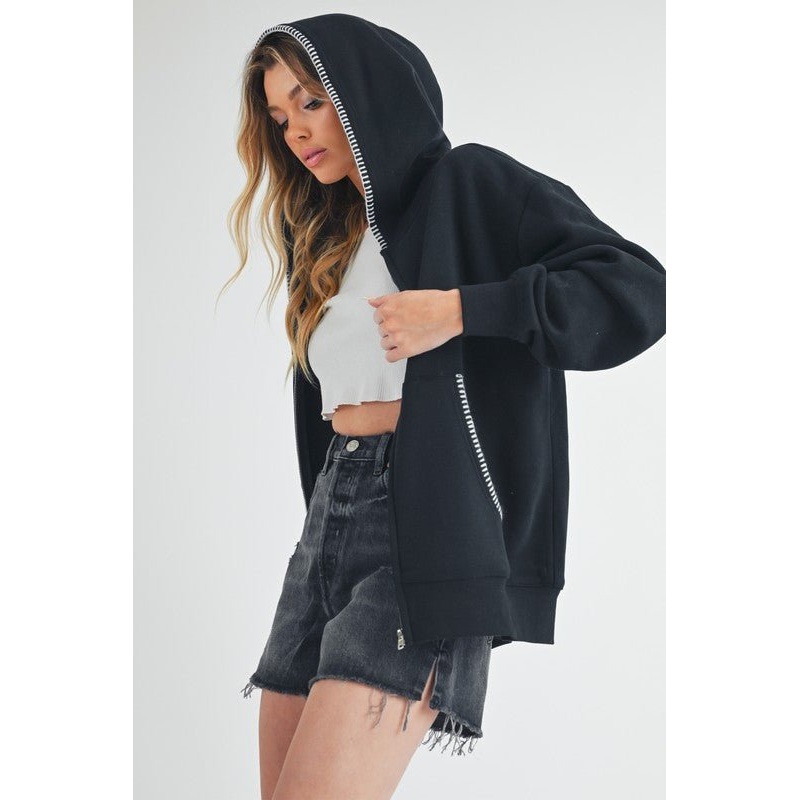 Noel Full Zip Hoodie|HEATHER BONE|S