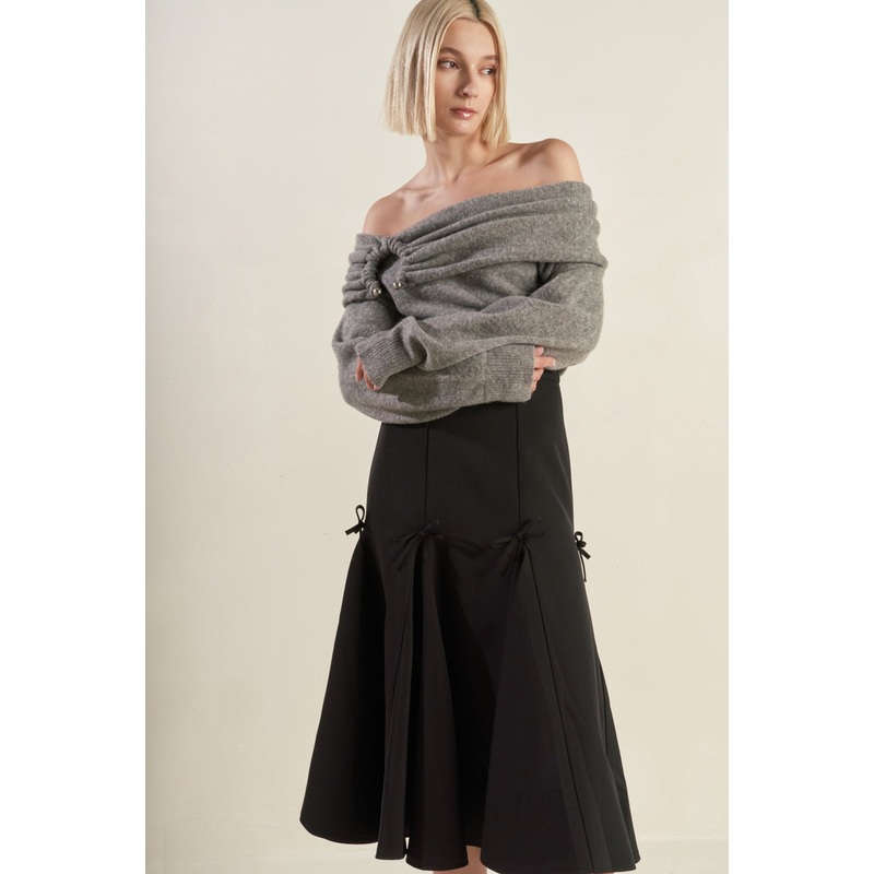 QUIET MOMENTS SWEATER TOP|H.GREY|CREAM|S|M|L