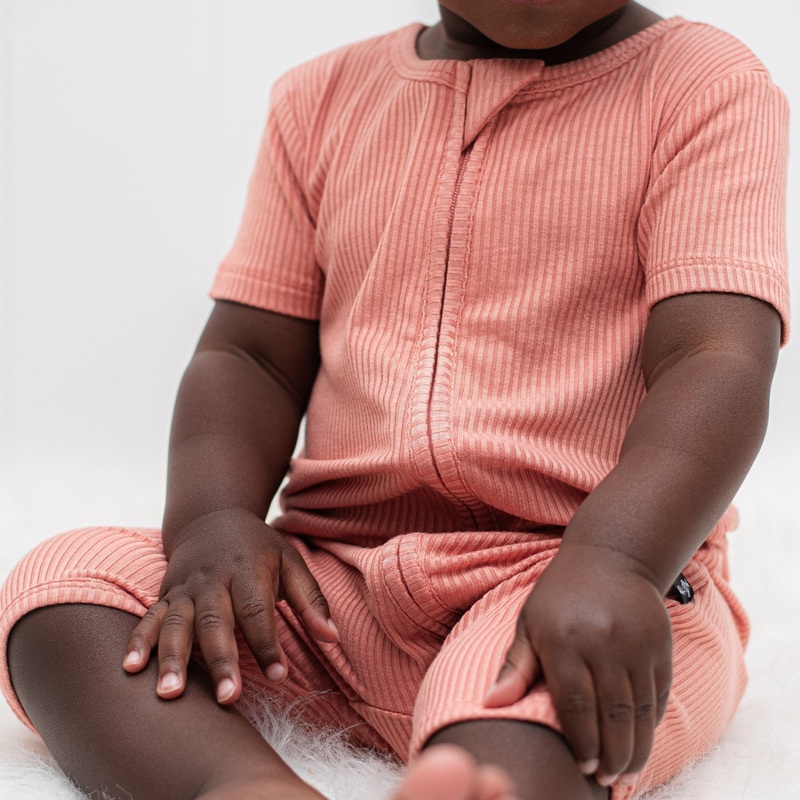 SHORTIE ZIP ROMPER – Red Rock Ribbed