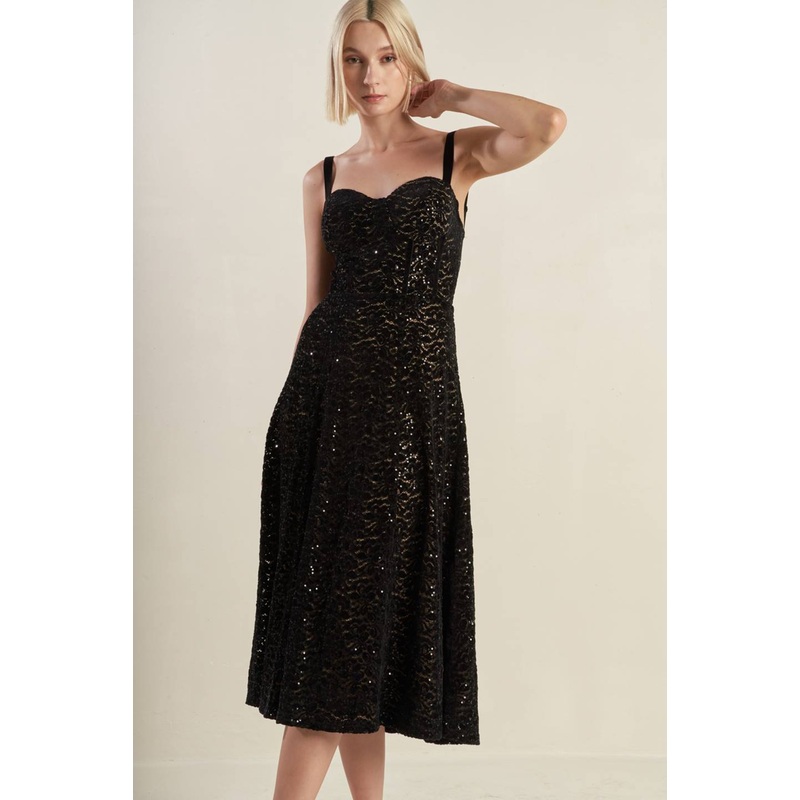 STAPLE MOMENT WOVEN LACE MIDI DRESS