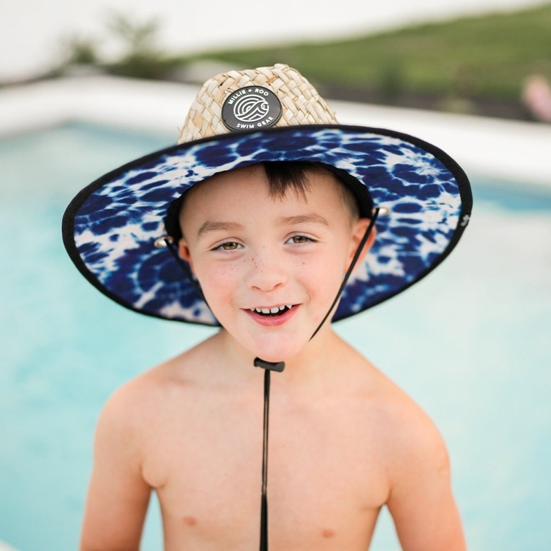 Straw Hat- Blue Tie Dye|S-infant/toddler|M-kid|L-adult