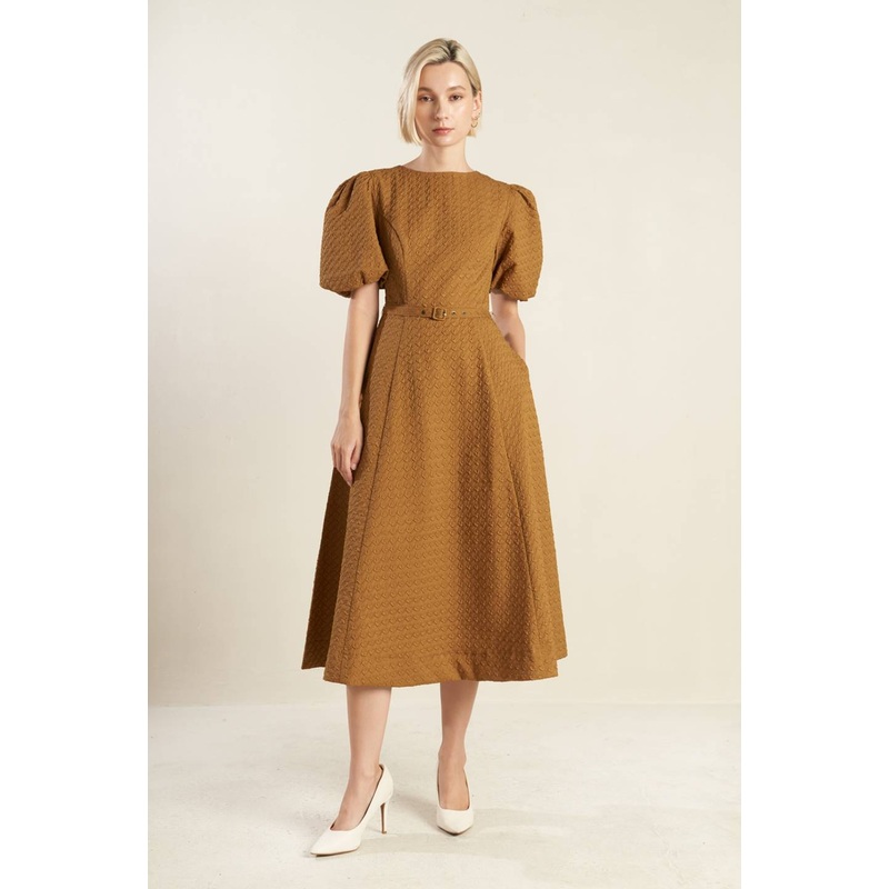 CAN’T STOP ME WOVEN MIDI DRESS