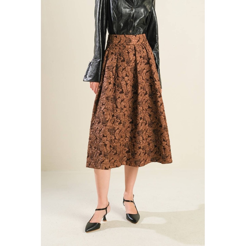 ETERNAL DEVOTION WOVEN FULL MIDI SKIRT