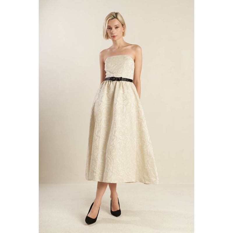 GET WHAT YOU NEED WOVEN MIDI DRESS