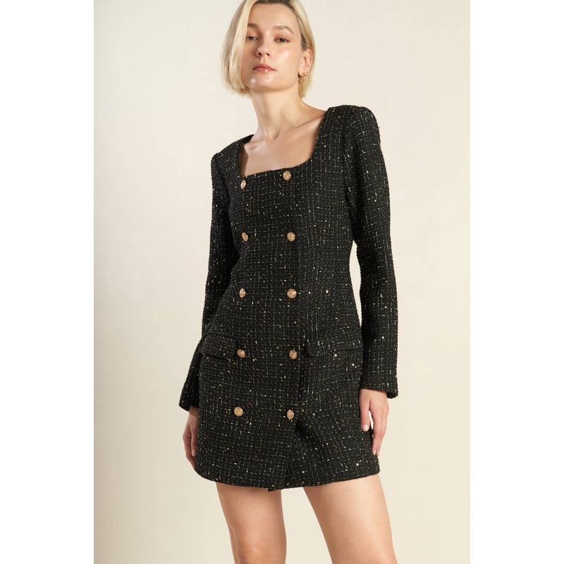 HEART UNBOUND TWEED MINI DRESS